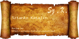 Sztanko Katalin névjegykártya